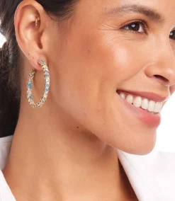 Gemstone Hoop Earrings