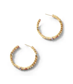 Gemstone Hoop Earrings