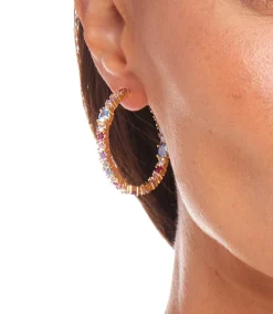 Gemstone Hoop Earrings