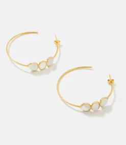 Gemstone Hoop Earrings