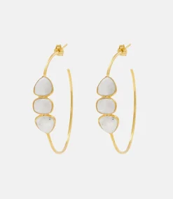 Gemstone Hoop Earrings