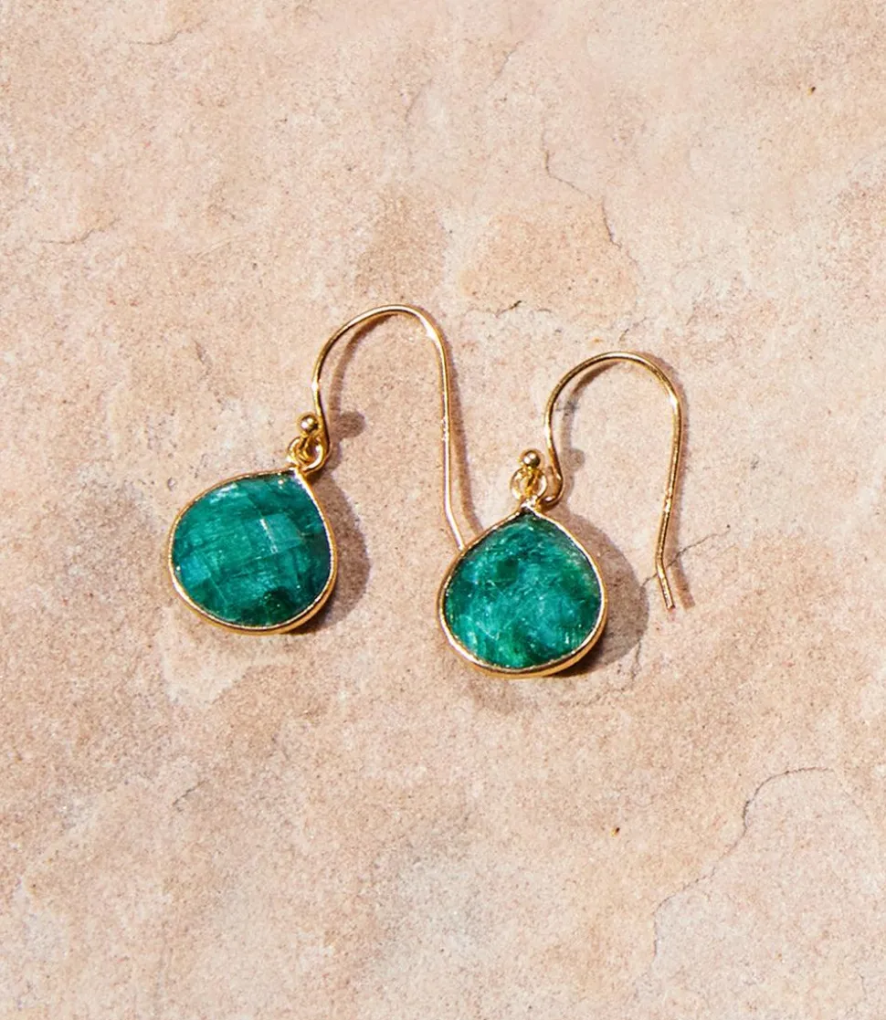 Gemstone Pear Drop Earrings