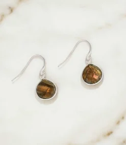Gemstone Pear Drop Earrings