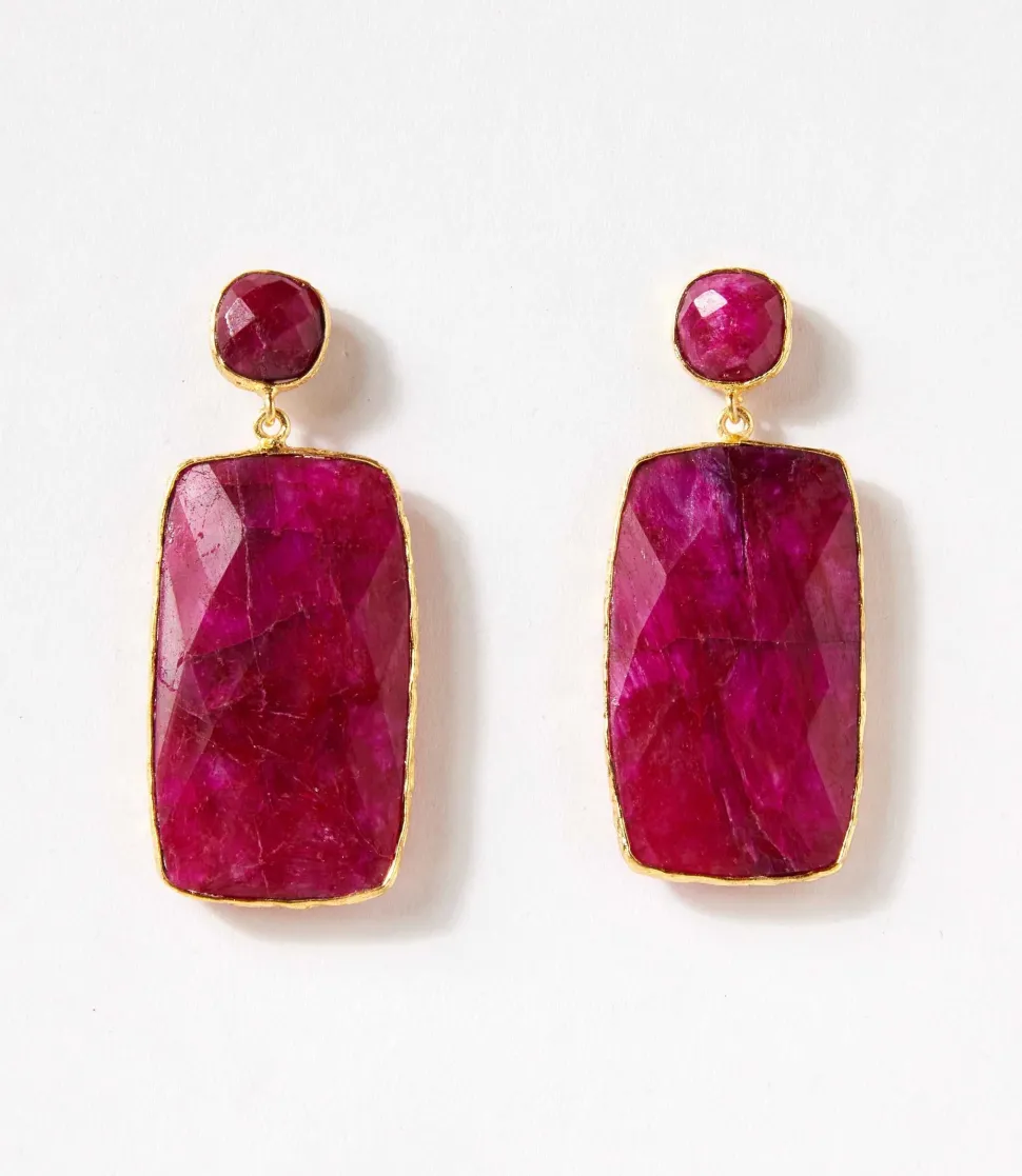 Gemstone Statement Earrings
