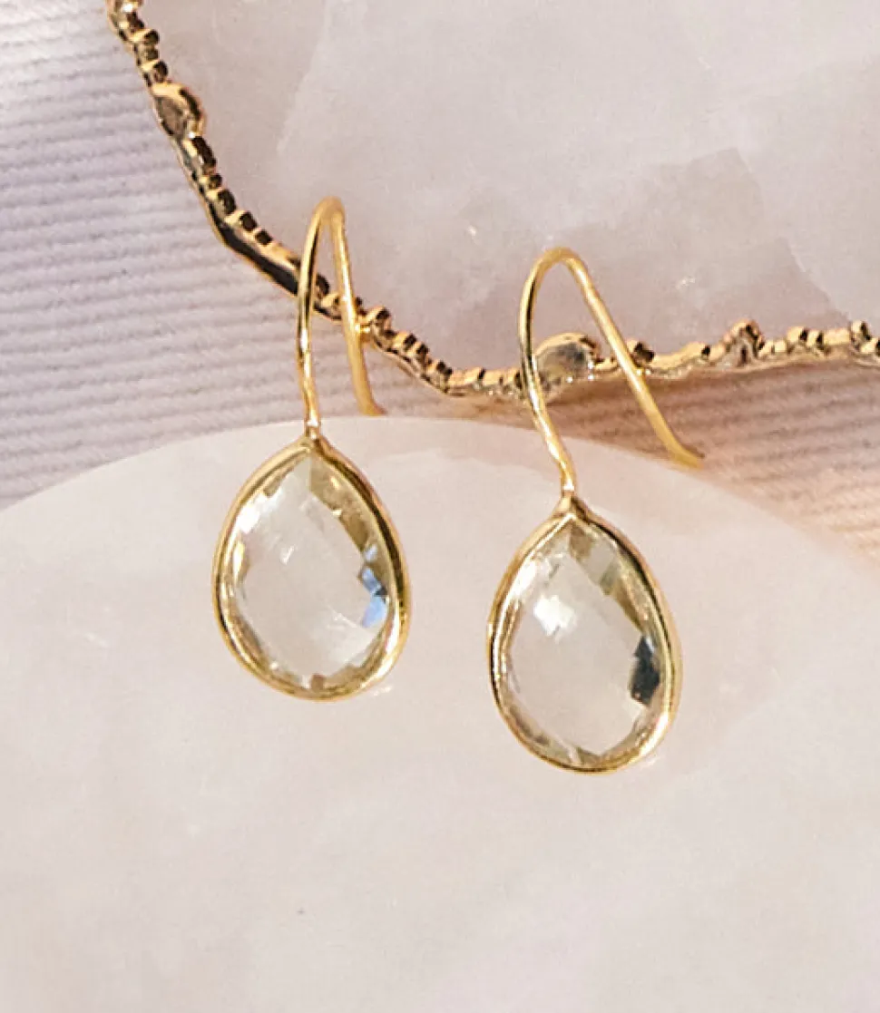 Gemstone Teardrop Earrings