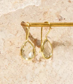 Gemstone Teardrop Earrings