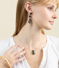 Gemstone Teardrop Necklace