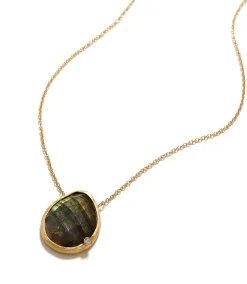 Gemstone Teardrop Necklace