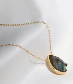 Gemstone Teardrop Necklace