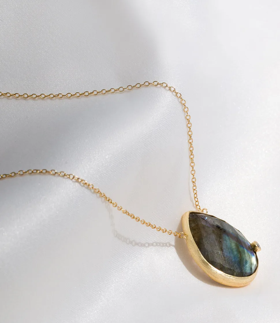 Gemstone Teardrop Necklace