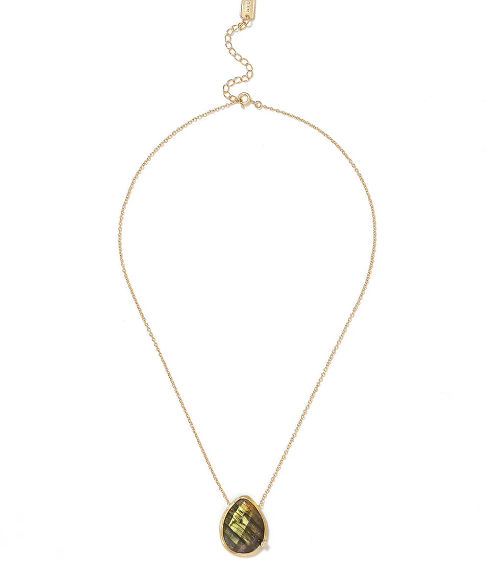 Gemstone Teardrop Necklace