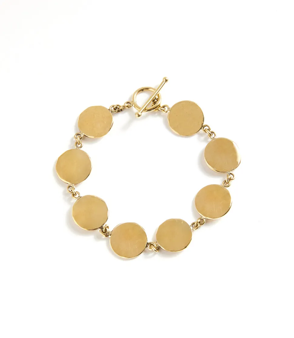 Gold Disc Station Bracelet