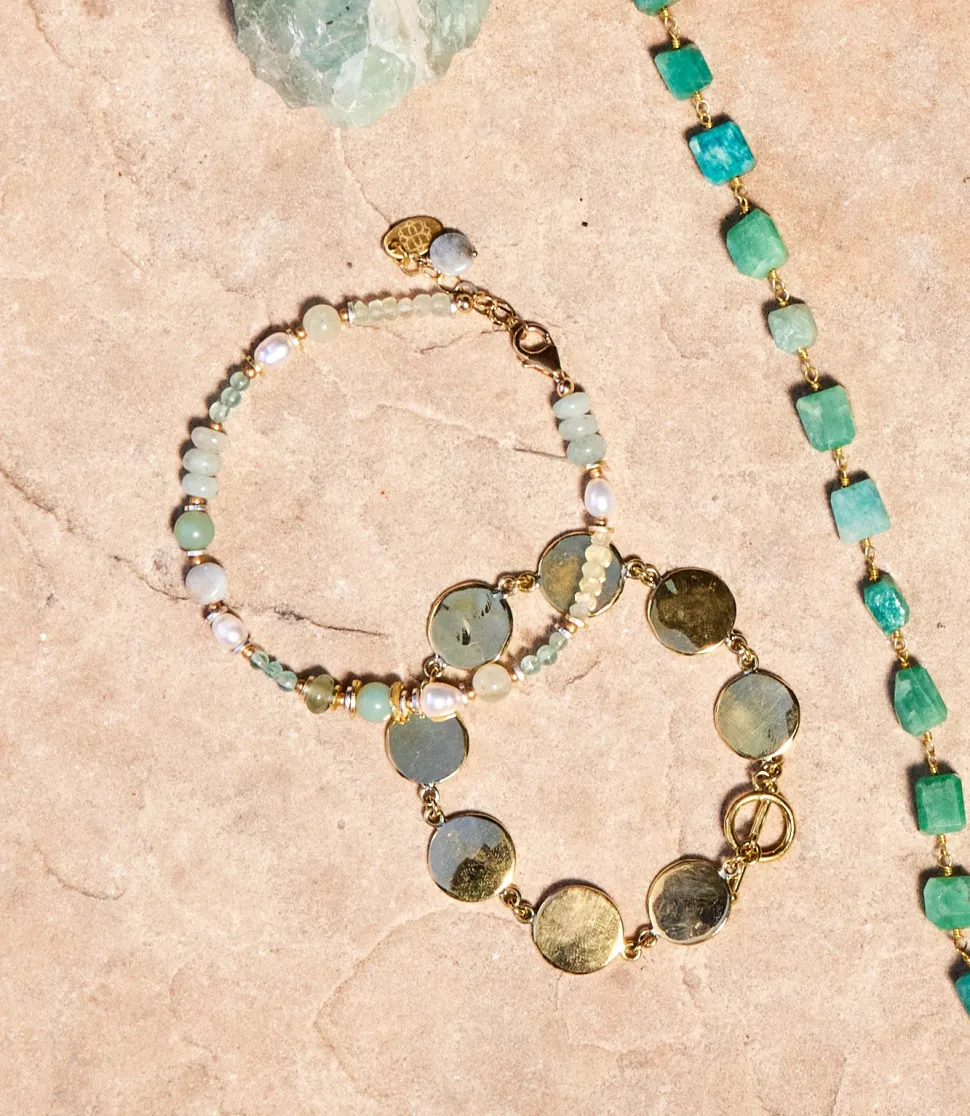 Gold Disc Station Bracelet
