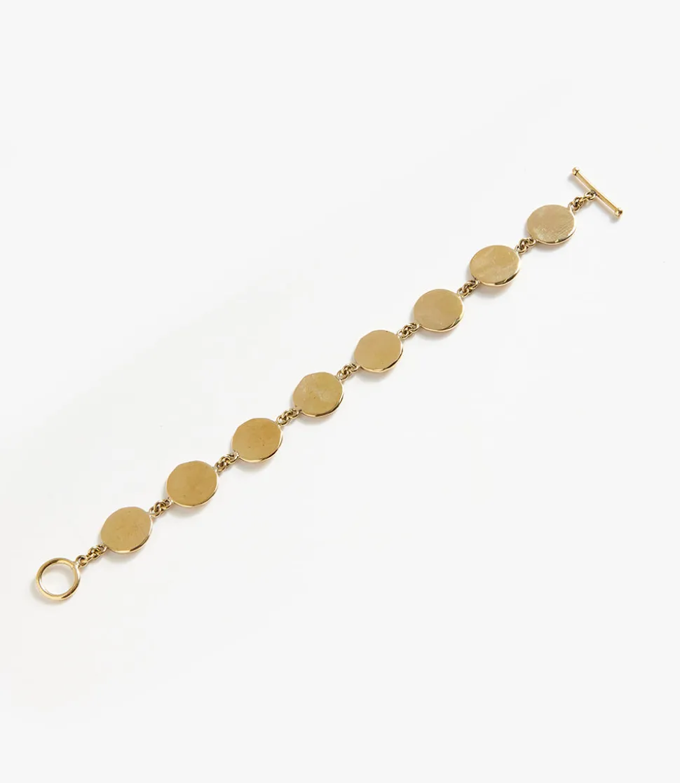 Gold Disc Station Bracelet