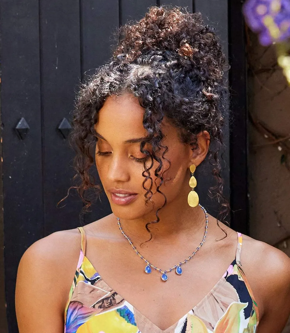 Gold Three Drop Earrings