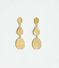 Gold Three Drop Earrings
