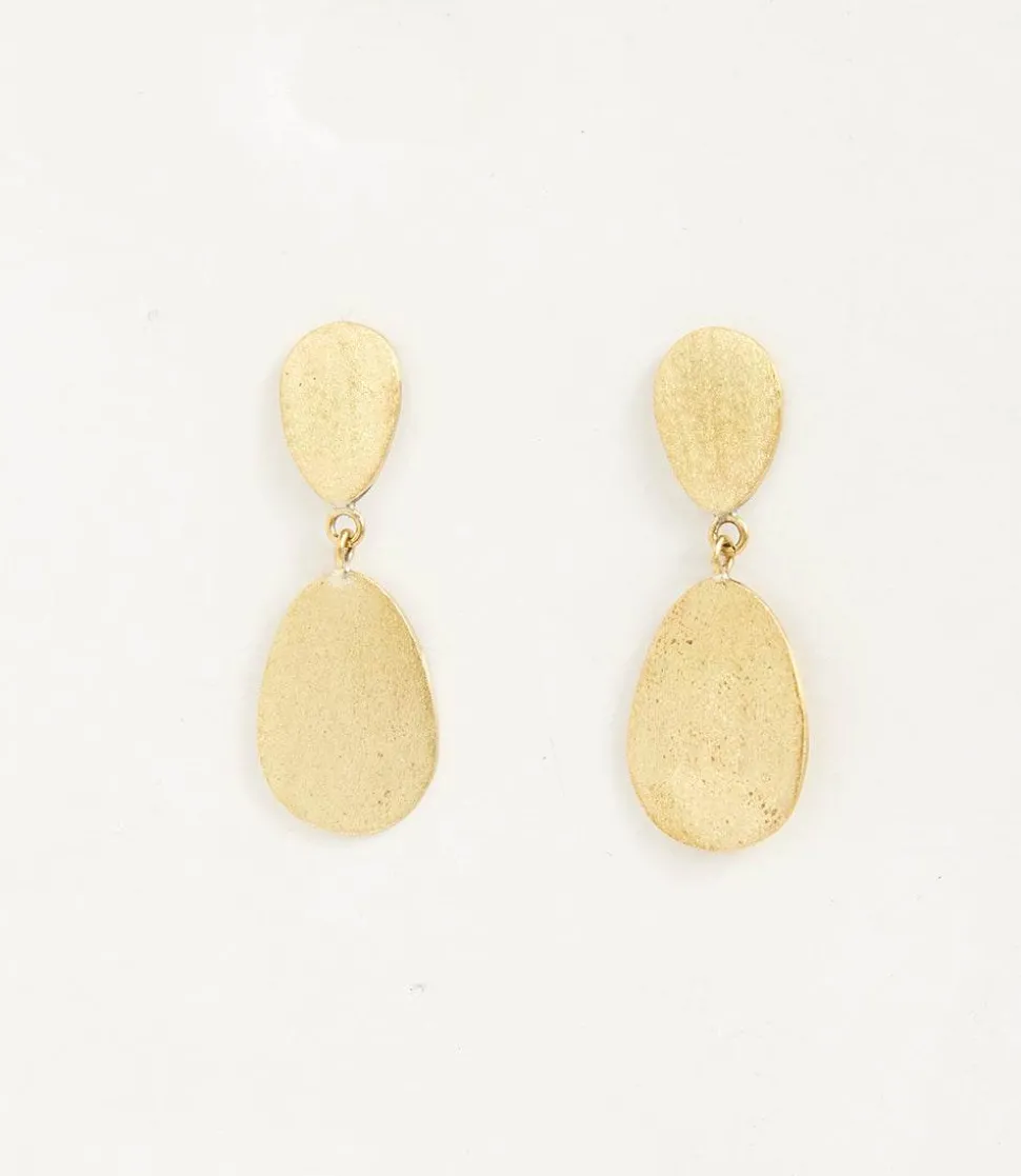Gold Two Drop Earrings