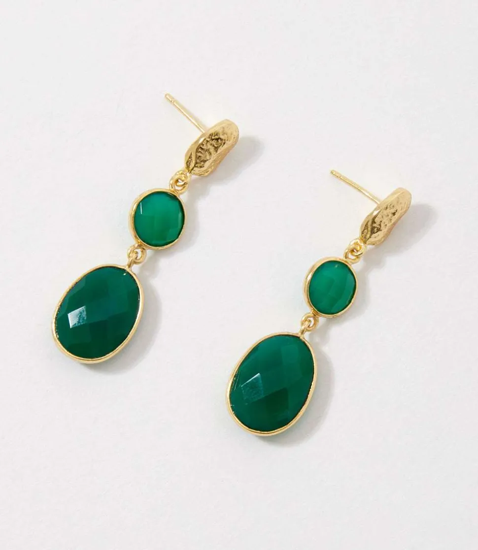 Green Onyx Double Drop Earrings
