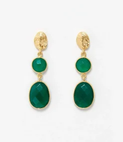 Green Onyx Double Drop Earrings