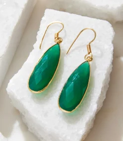 Green Onyx Quartz Earrings