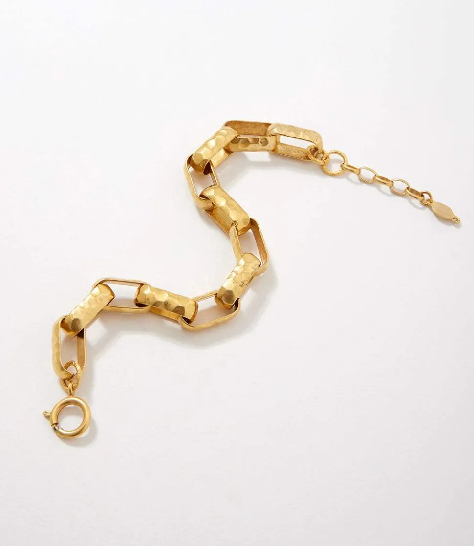 Hammered Chain Link Bracelet