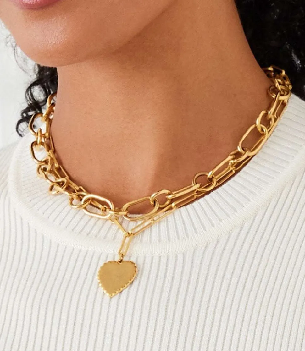 Heart Disc Necklace