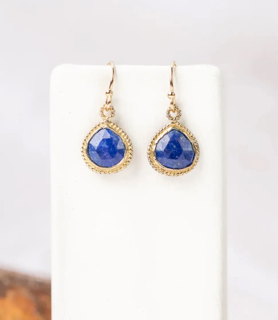 Lapis Stone Drop Earrings