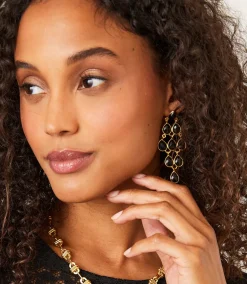Large Gemstone Chandelier Earrings