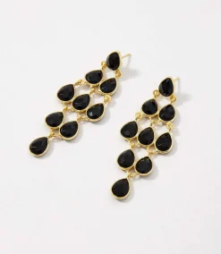Large Gemstone Chandelier Earrings