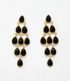 Large Gemstone Chandelier Earrings