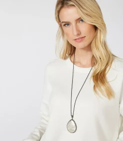 Large Mother of Pearl Pendant Necklace