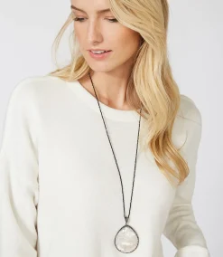 Large Mother of Pearl Pendant Necklace