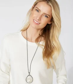 Large Mother of Pearl Pendant Necklace