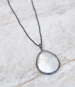 Large Mother of Pearl Pendant Necklace