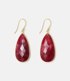 Large Natural Gemstone Earrings
