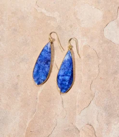 Large Natural Gemstone Earrings