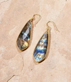 Large Natural Gemstone Earrings
