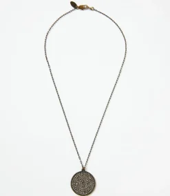 Large Pavé Disc Necklace