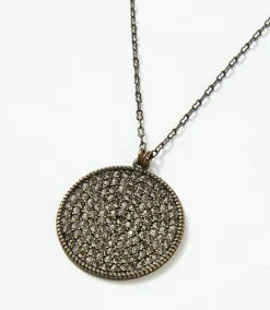 Large Pavé Disc Necklace