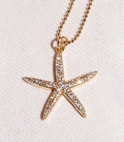 Large Pavé Starfish Necklace