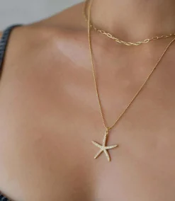Large Pavé Starfish Necklace