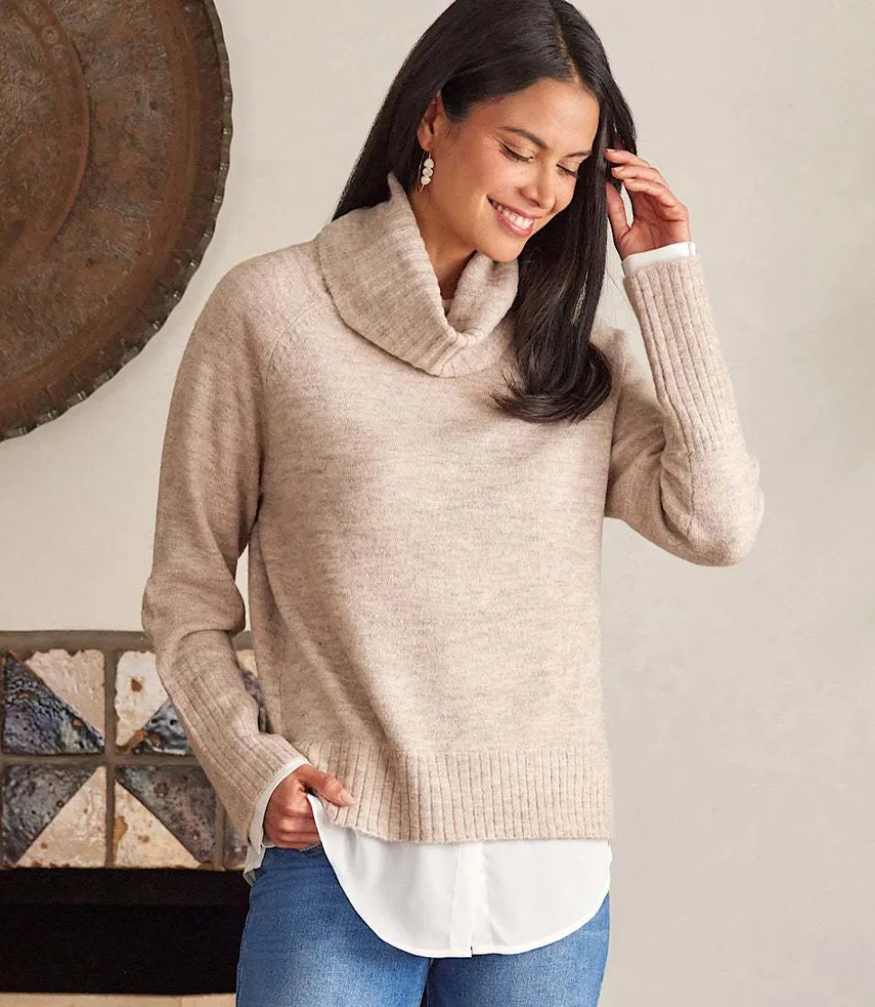 Layered Turtleneck Sweater