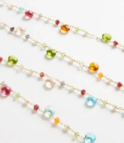 Long Beaded Gemstone Necklace