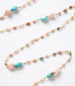 Long Beaded Gemstone Necklace