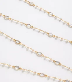 Long Quartz Station Necklace