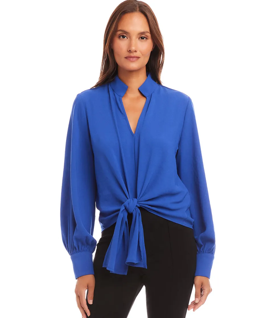 Long Sleeve Tie Front Top