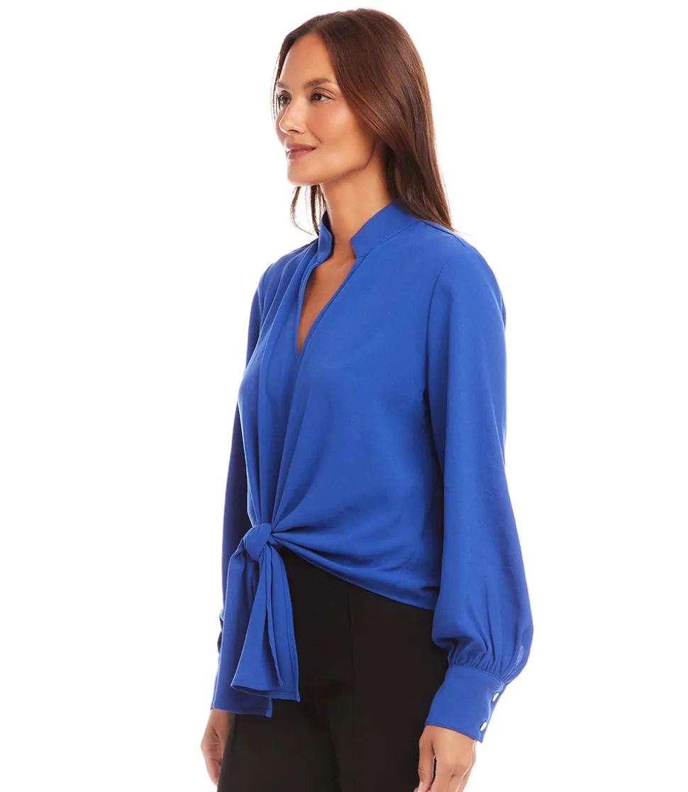 Long Sleeve Tie Front Top