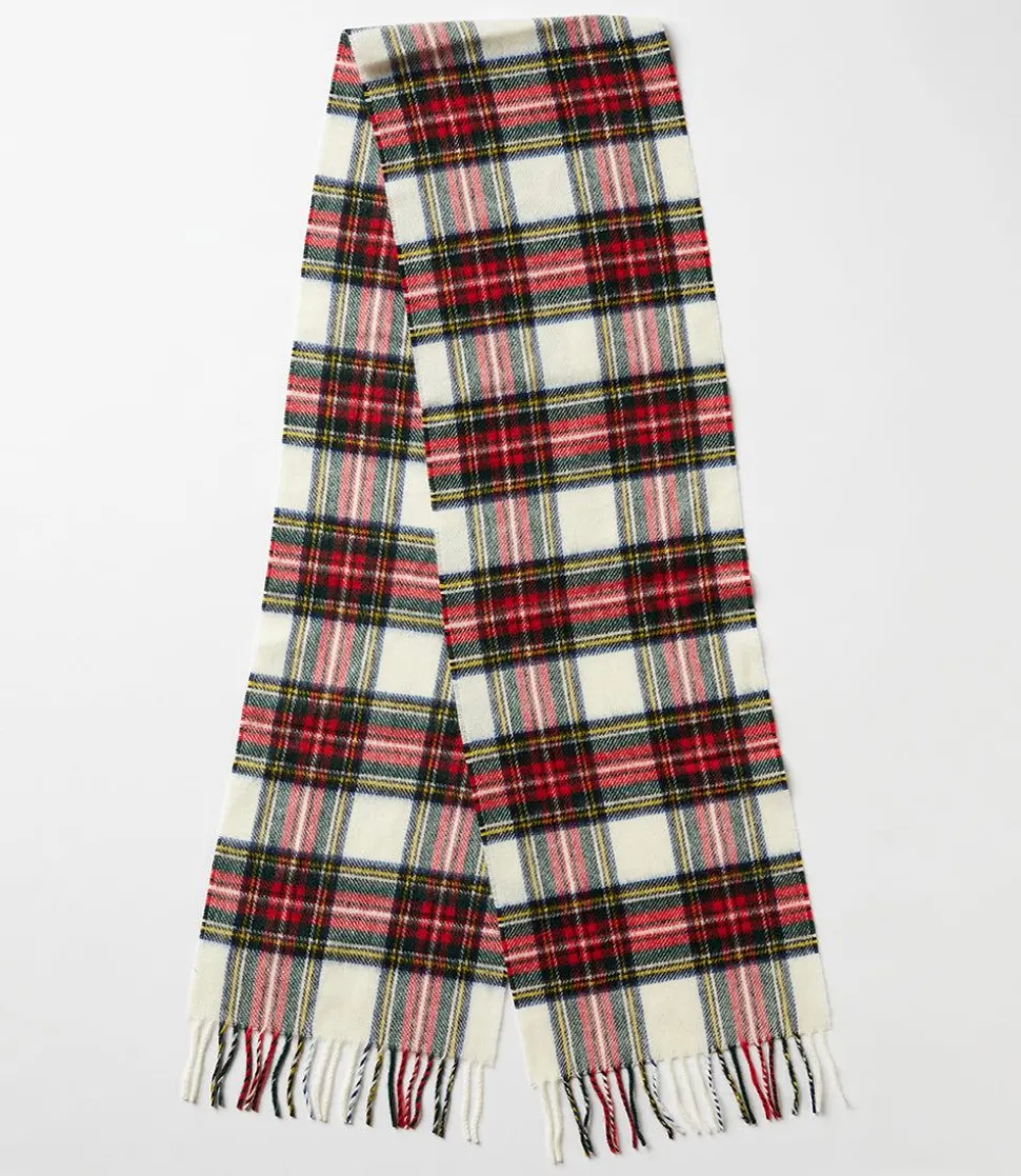 Merino Wool Fringed Plaid Scarf