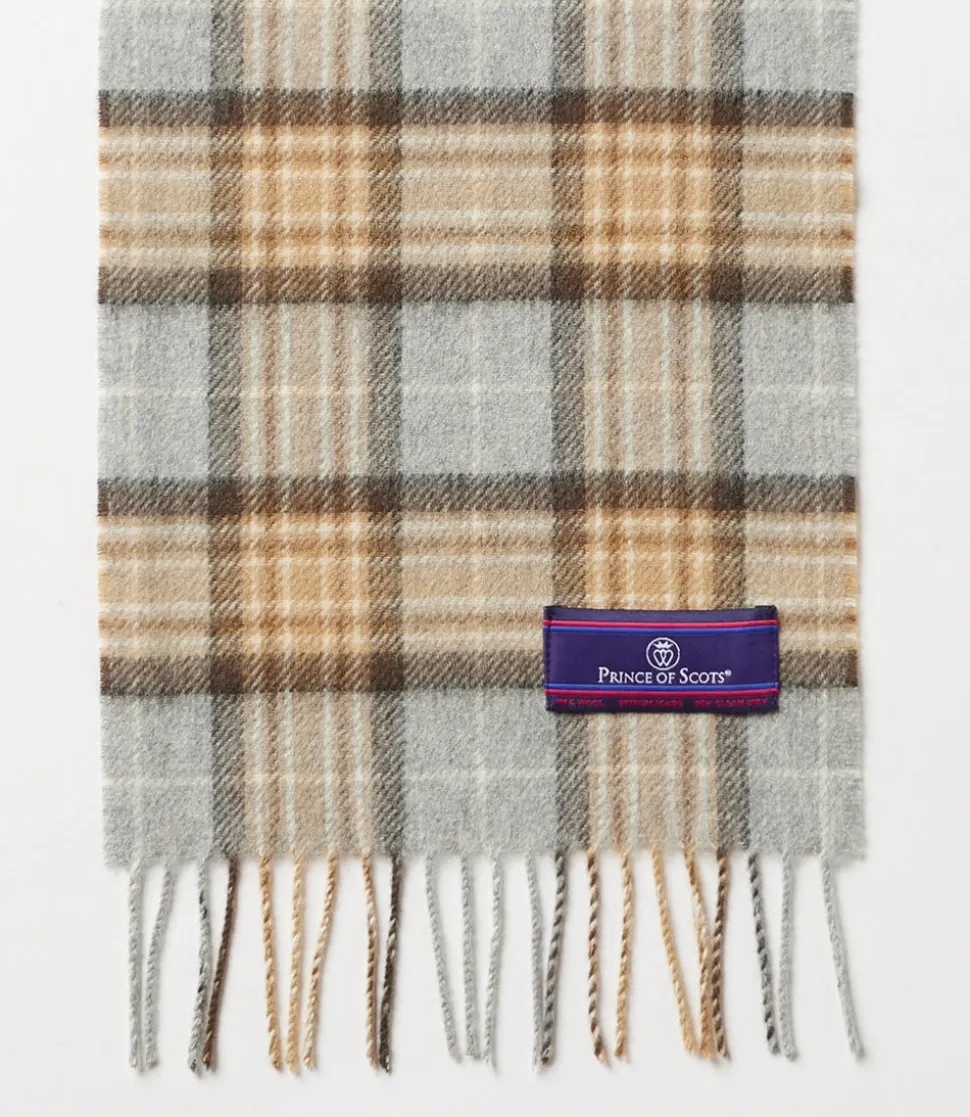 Merino Wool Fringed Plaid Scarf