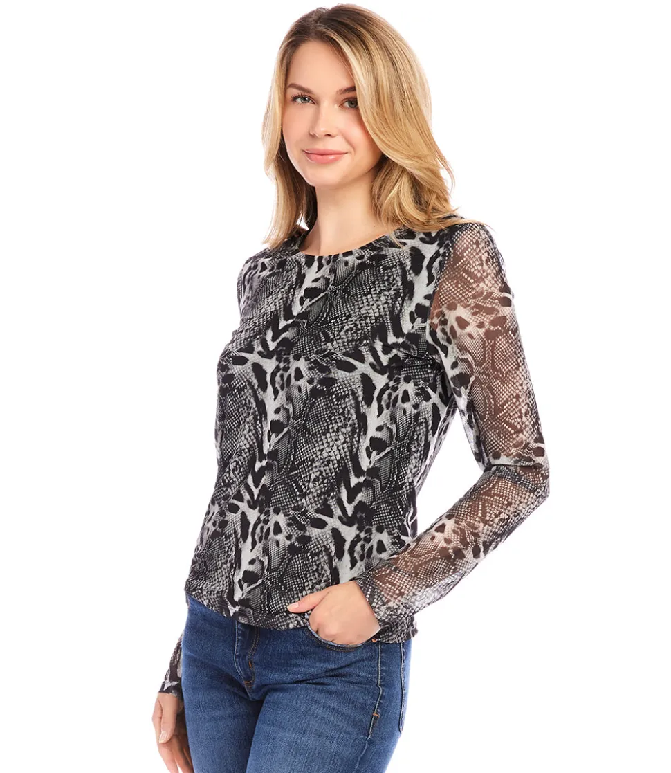 Mesh Long Sleeve Top
